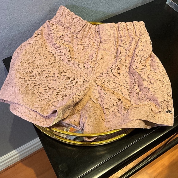 NWT No. 21 High Waist Lace Micro Mini Shorts Cocktail Party Boho Pink S or IT38 - Picture 1 of 9